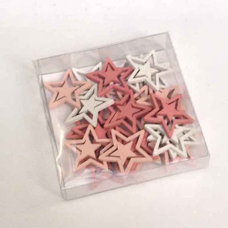 Набор деревянных фигурок Звезды -24шт -3,5см