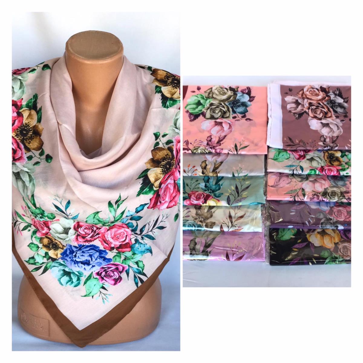 Хустка катонова з квітами