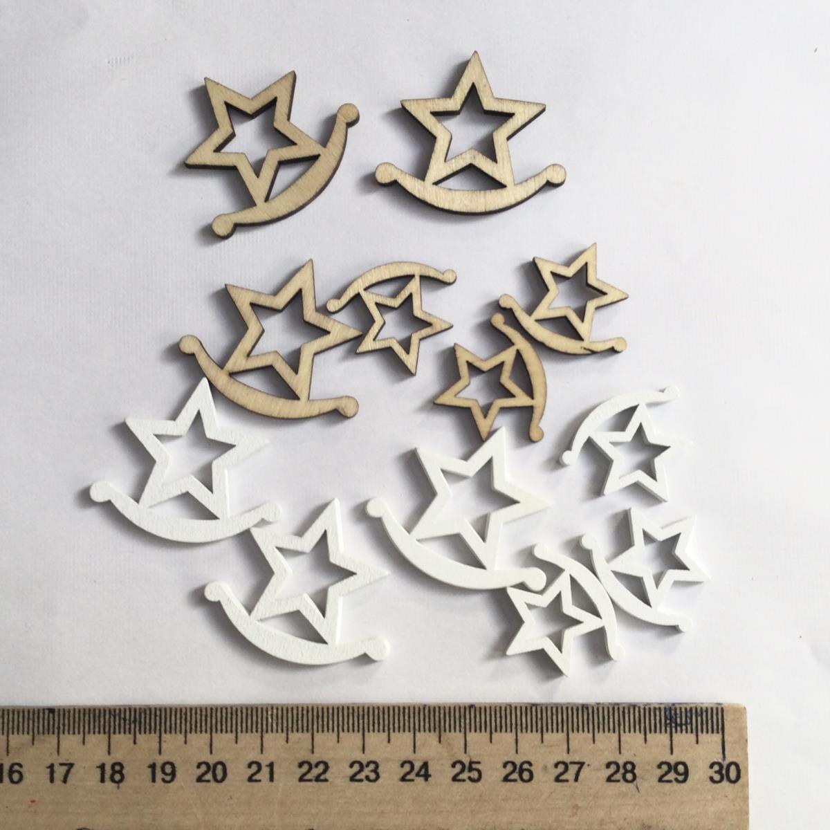 Набор деревянных фигурок Звездочки -24шт - Зображення 2