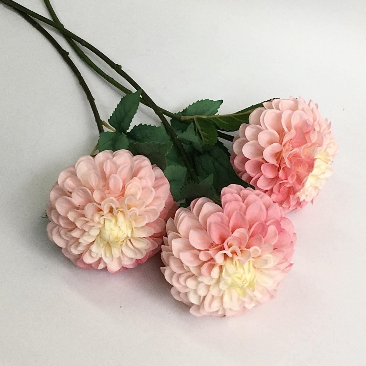 Ветка георгины бело- розовая 63 см