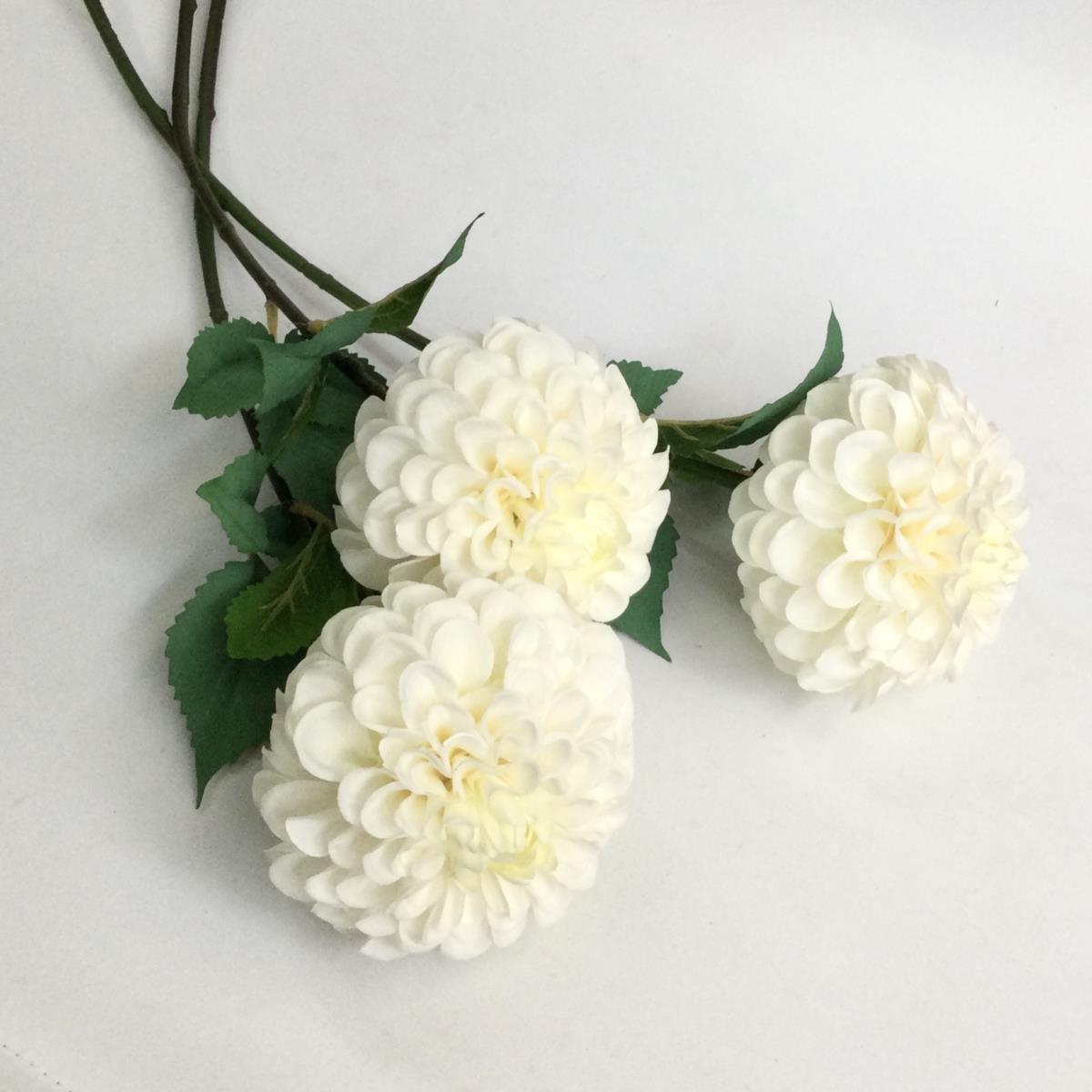 Ветка георгины белая 63см