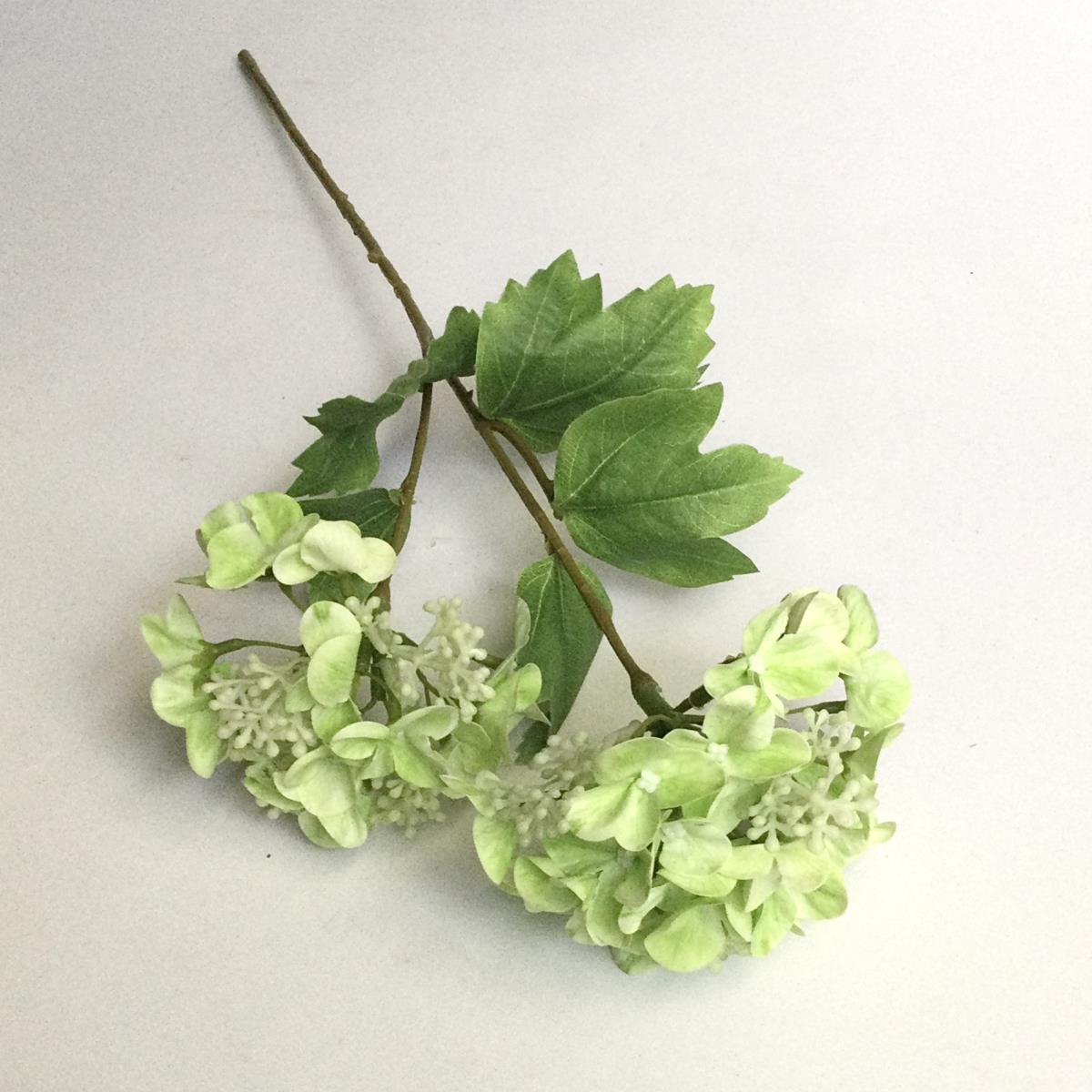 Ветка гелевой гортензии салатовая 50см