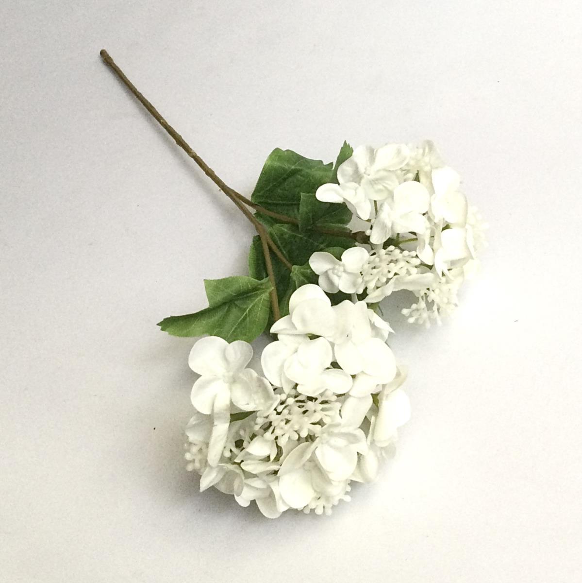 Ветка гелевой гортензии белая 50см