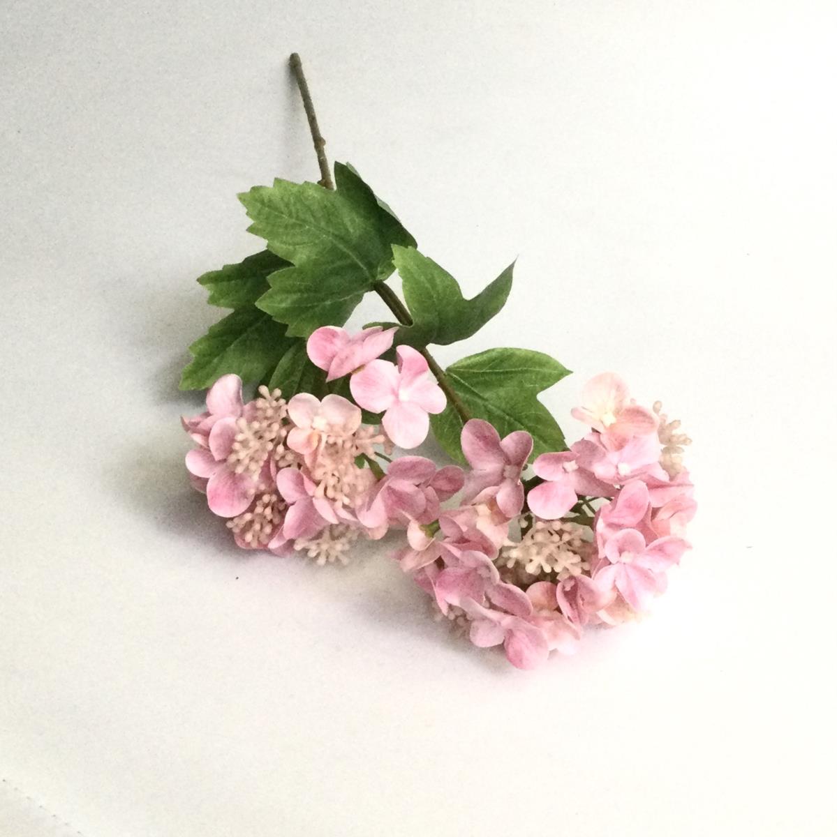 Ветка гелевой гортензии розовая 50см