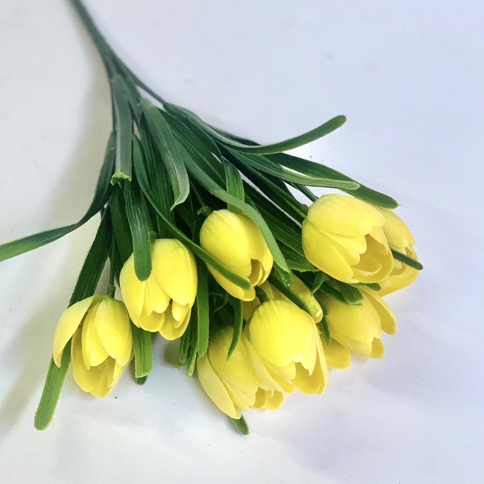 Букет силиконовых  желтых  тюльпанов - 35см