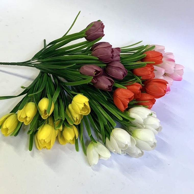 Букет силиконовых  желтых  тюльпанов - 35см - Зображення 2