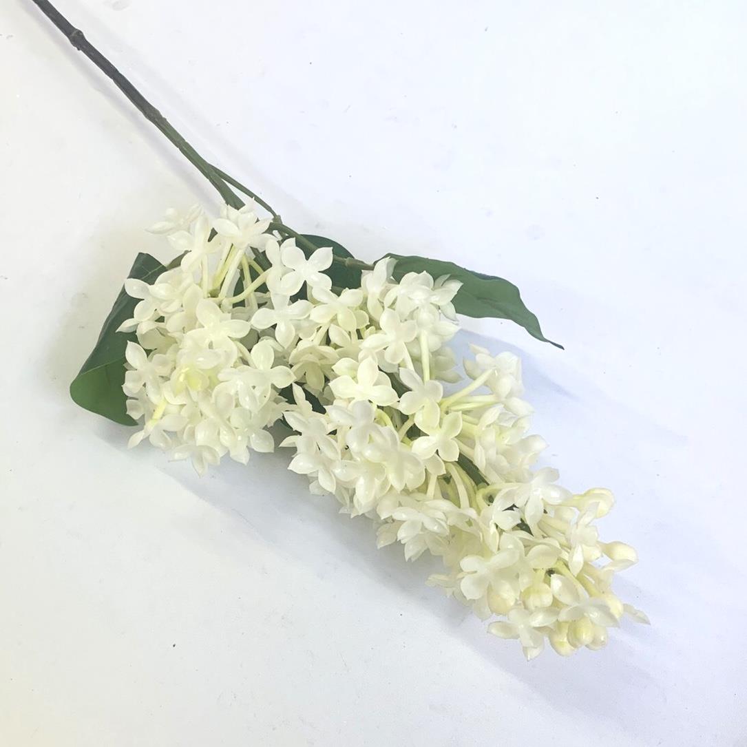 Ветка силиконовой сирени белая двойная - 67см - Зображення 2