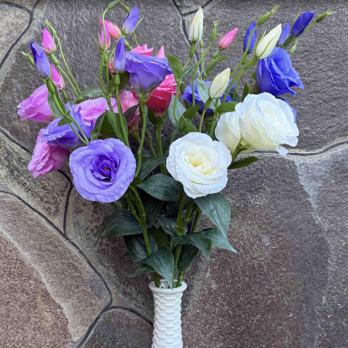 Ветка эустомы цвет фуксии 75см - Зображення 2