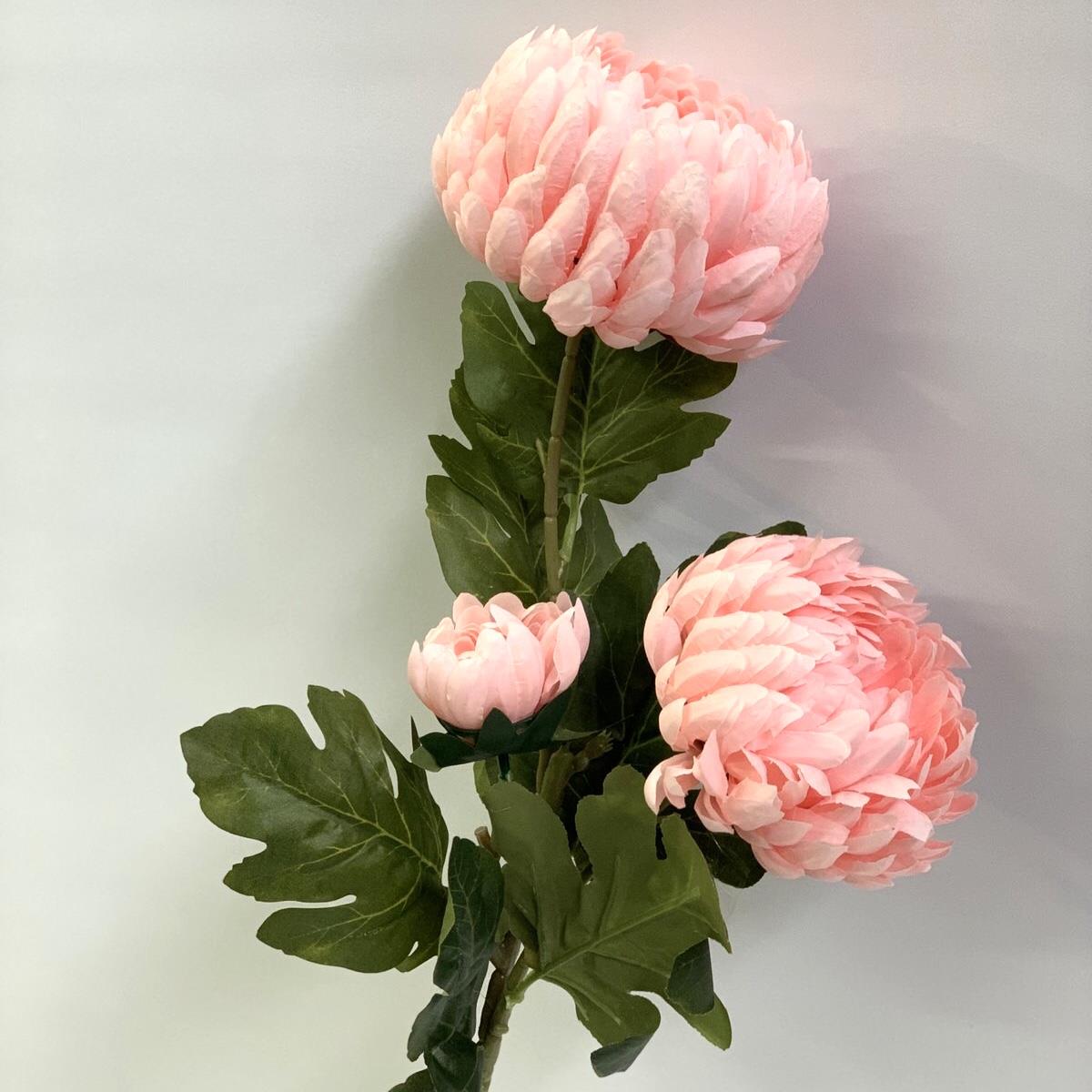 Ветка хризантемы розовая 75см - Зображення 2