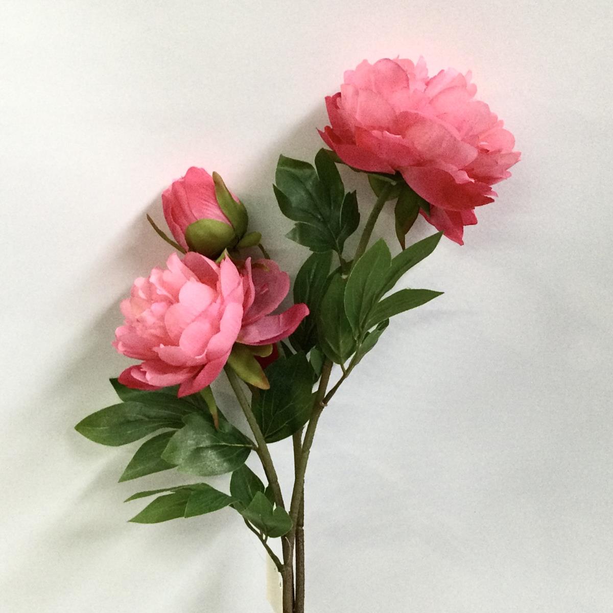 Ветка пиона коралловая 78см