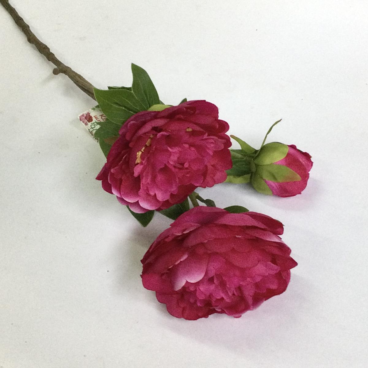 Ветка пиона ярко- малиновая  78см - Зображення 2