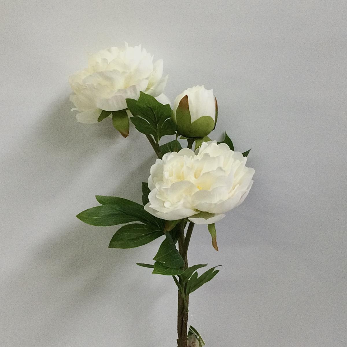 Ветка пиона белая 78см