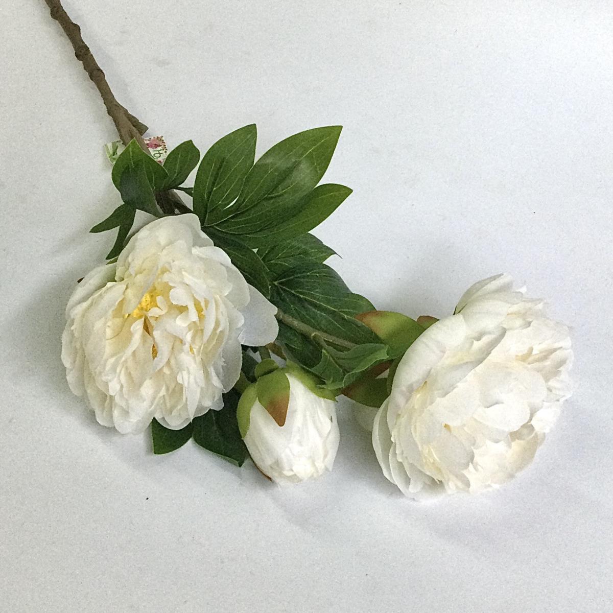 Ветка пиона белая 78см - Зображення 2