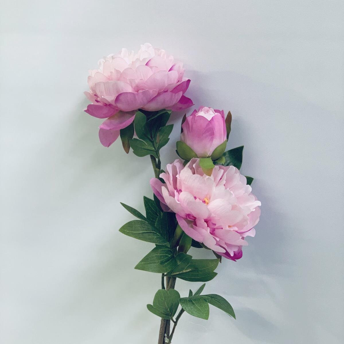 Ветка пиона светлая фуксия 78см