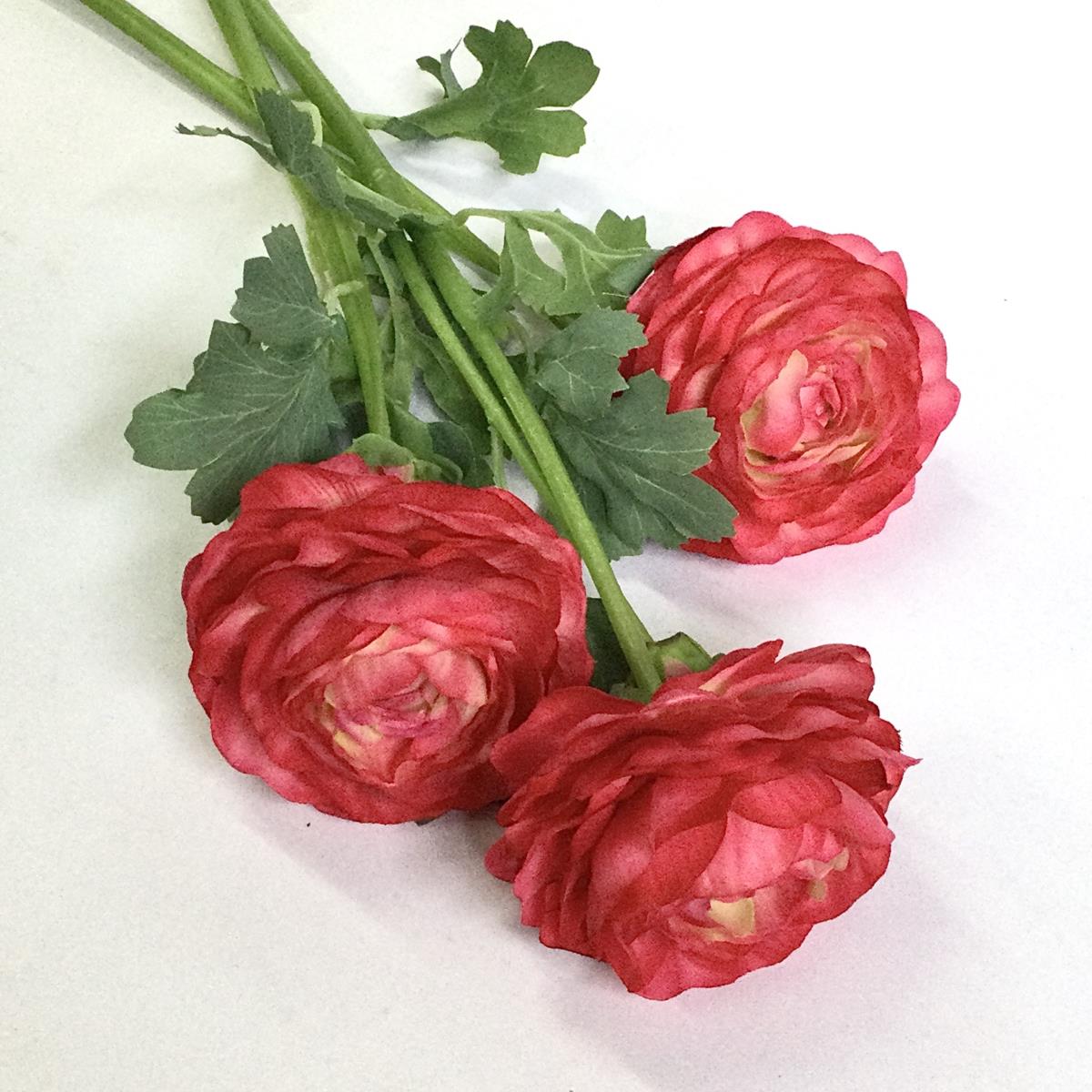 Ветка ранункулюса малиновая 45см