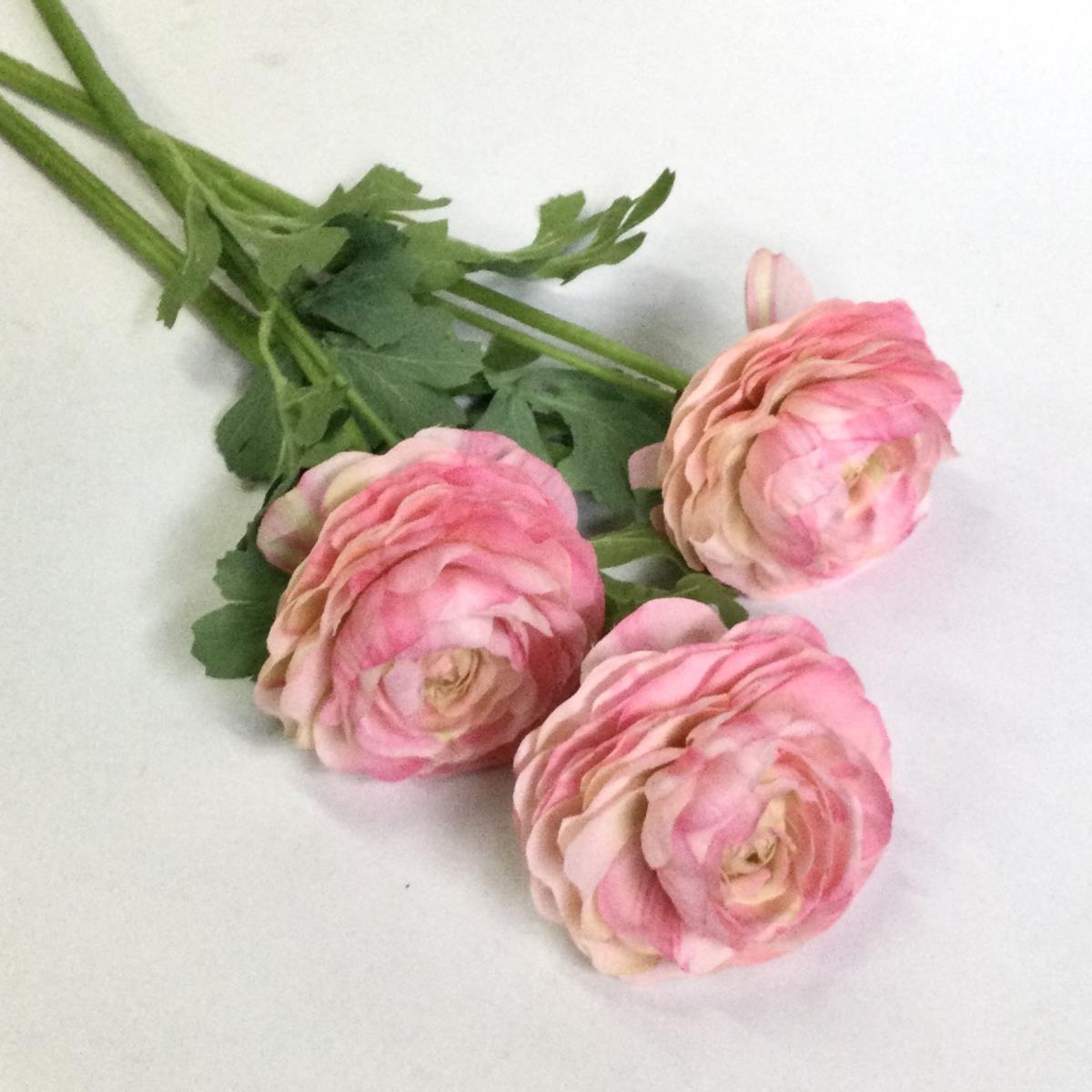 Ветка ранункулюса розовая 45см