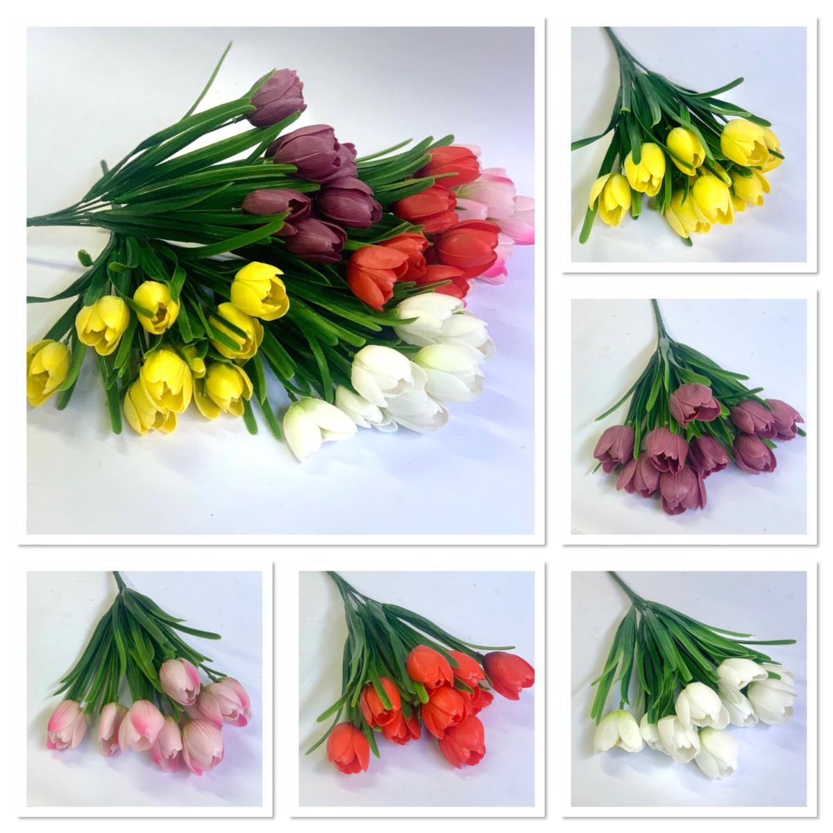 Букет силиконовых Тюльпанов 35см - упаковка 10шт