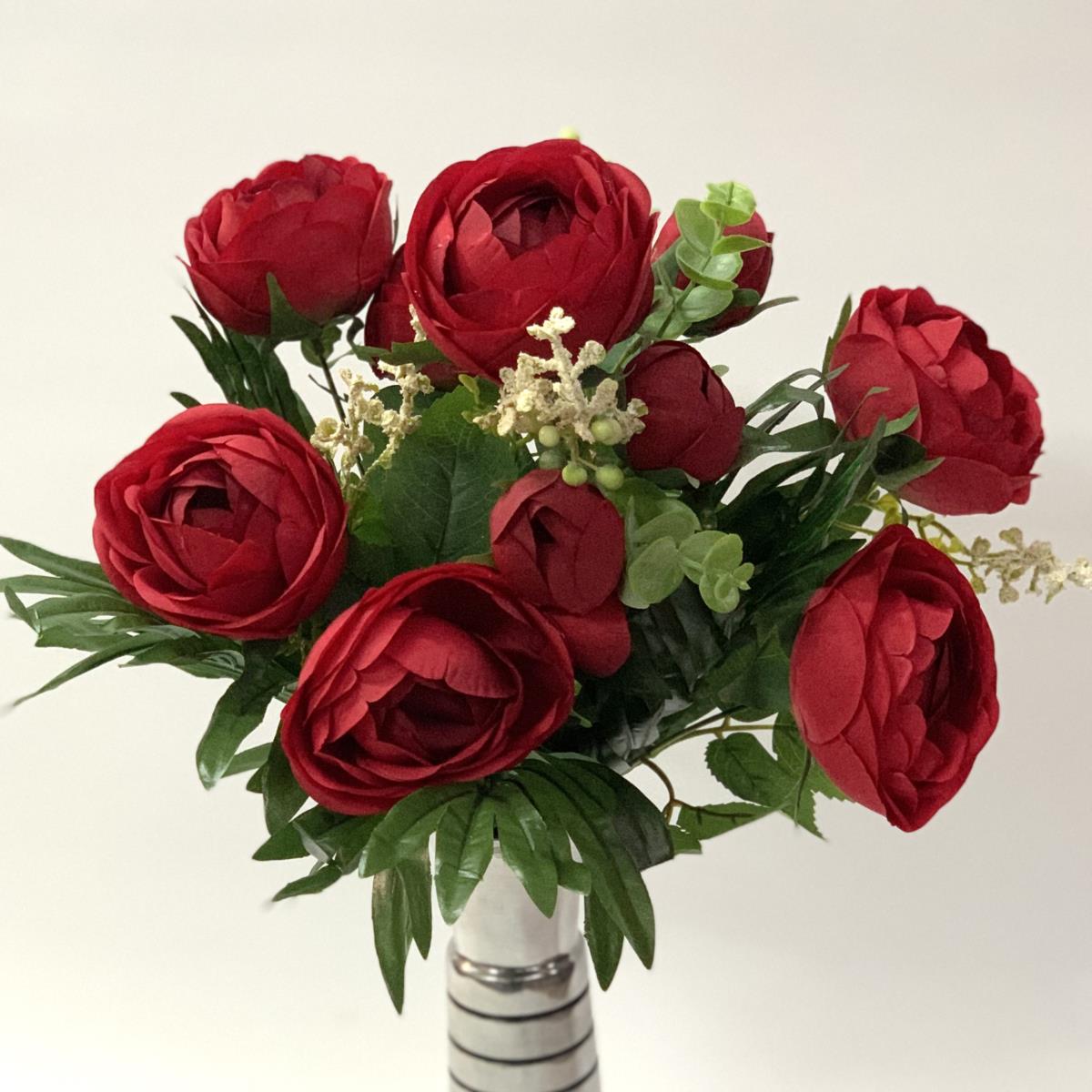 Букет камелий красный 49см