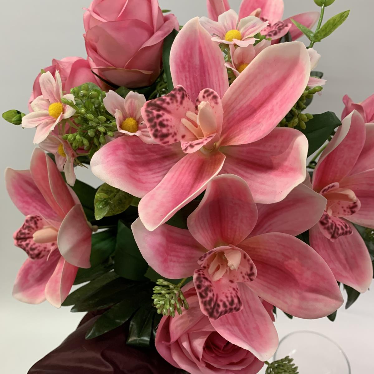 Букет роз с орхидеями  ярко- розовый 50см - Зображення 2