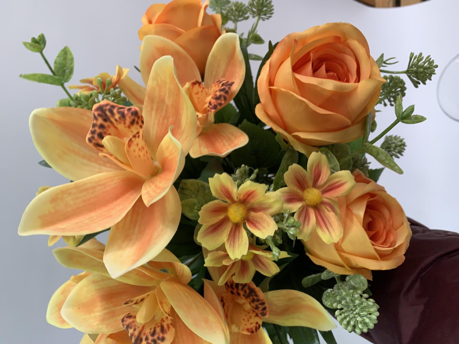 Букет роз с орхидеями ярко -желтый 50см - Зображення 2