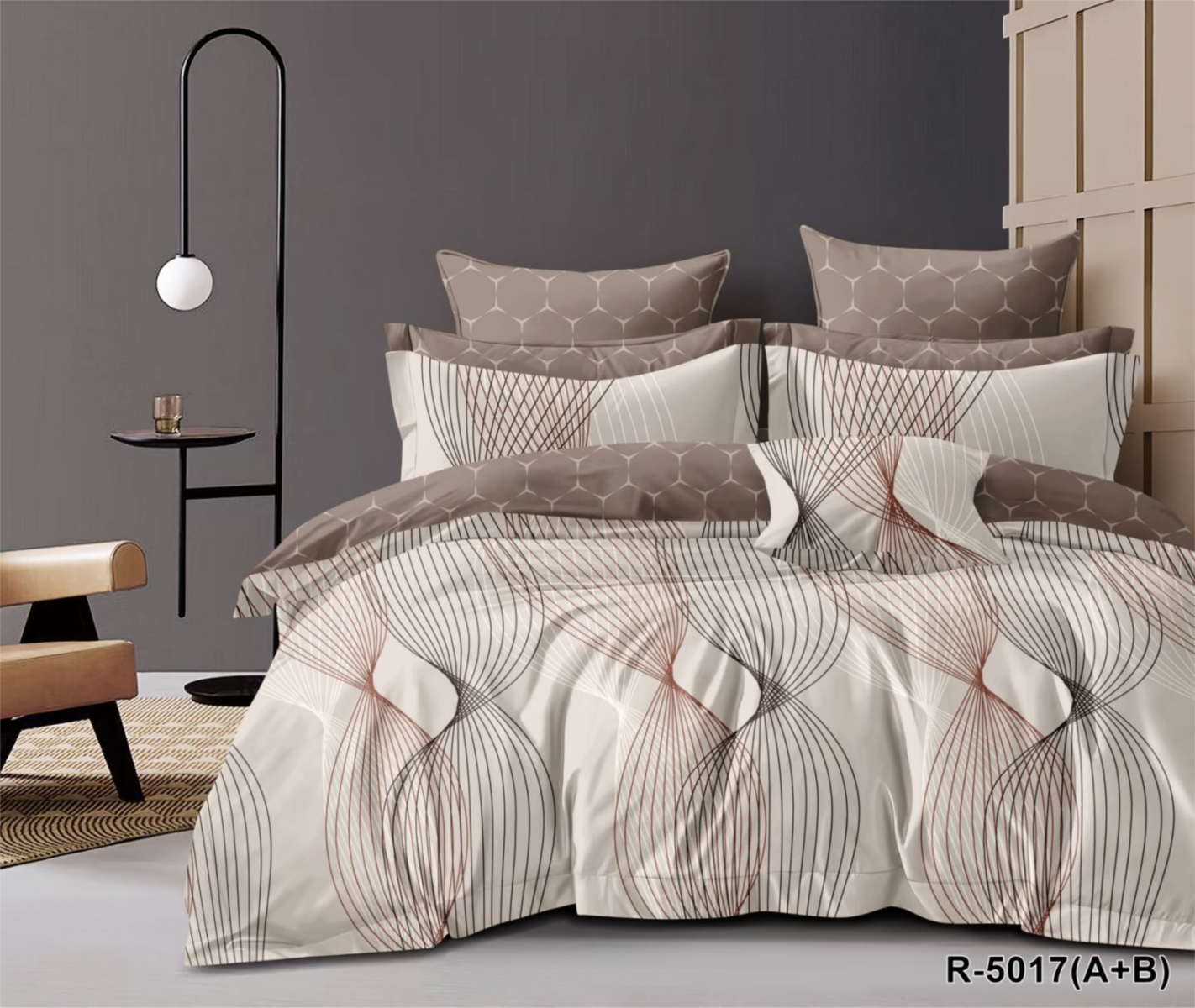 Одоспальний комплект постільної білизни ранфорс R-5017 (A+B)