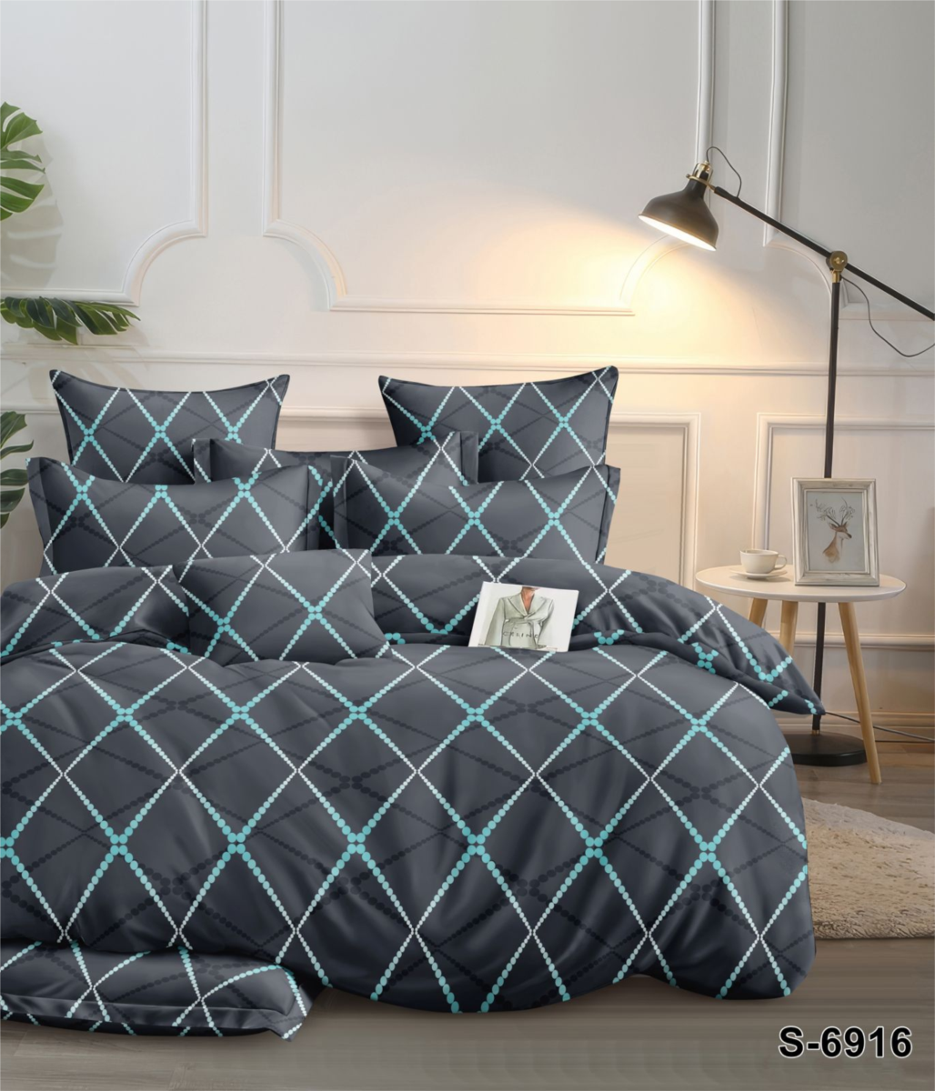 Односпальний комплект постільної білизни сатин S-6916